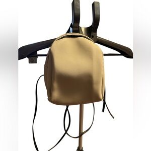 Gray Mini Backpack Purse | Neutral Faux Leather Casual Daypack